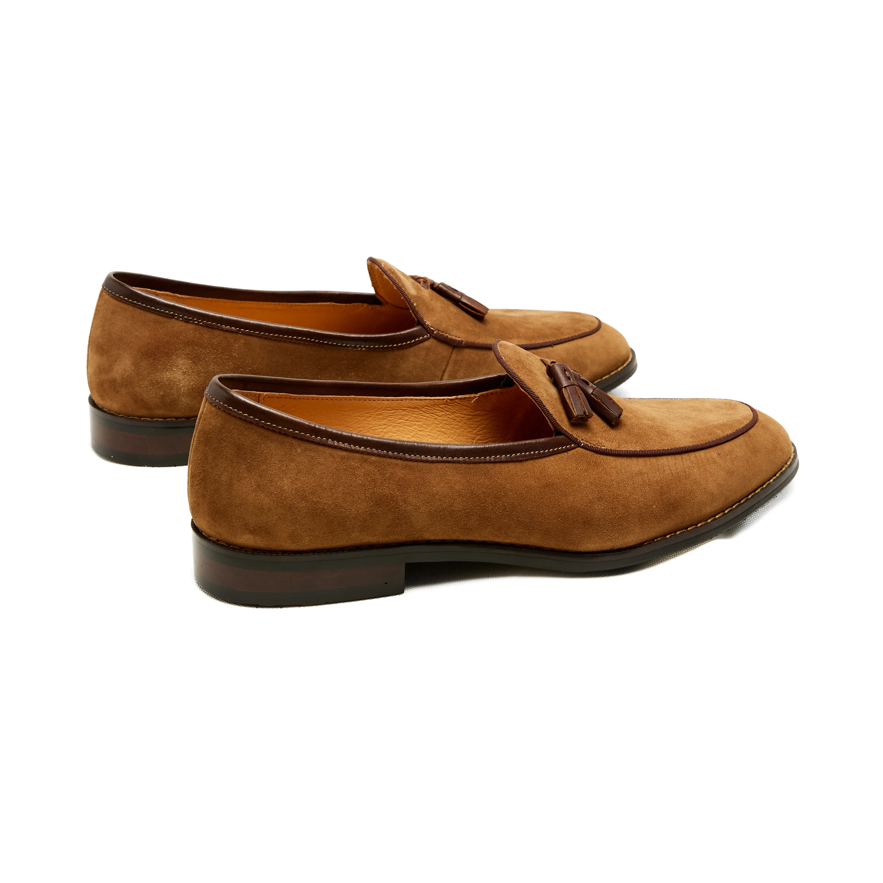 Lupo Bianco Suede Tassel Loafers – Handcrafted Elegance in Tan, Brown & Navy - Image 6