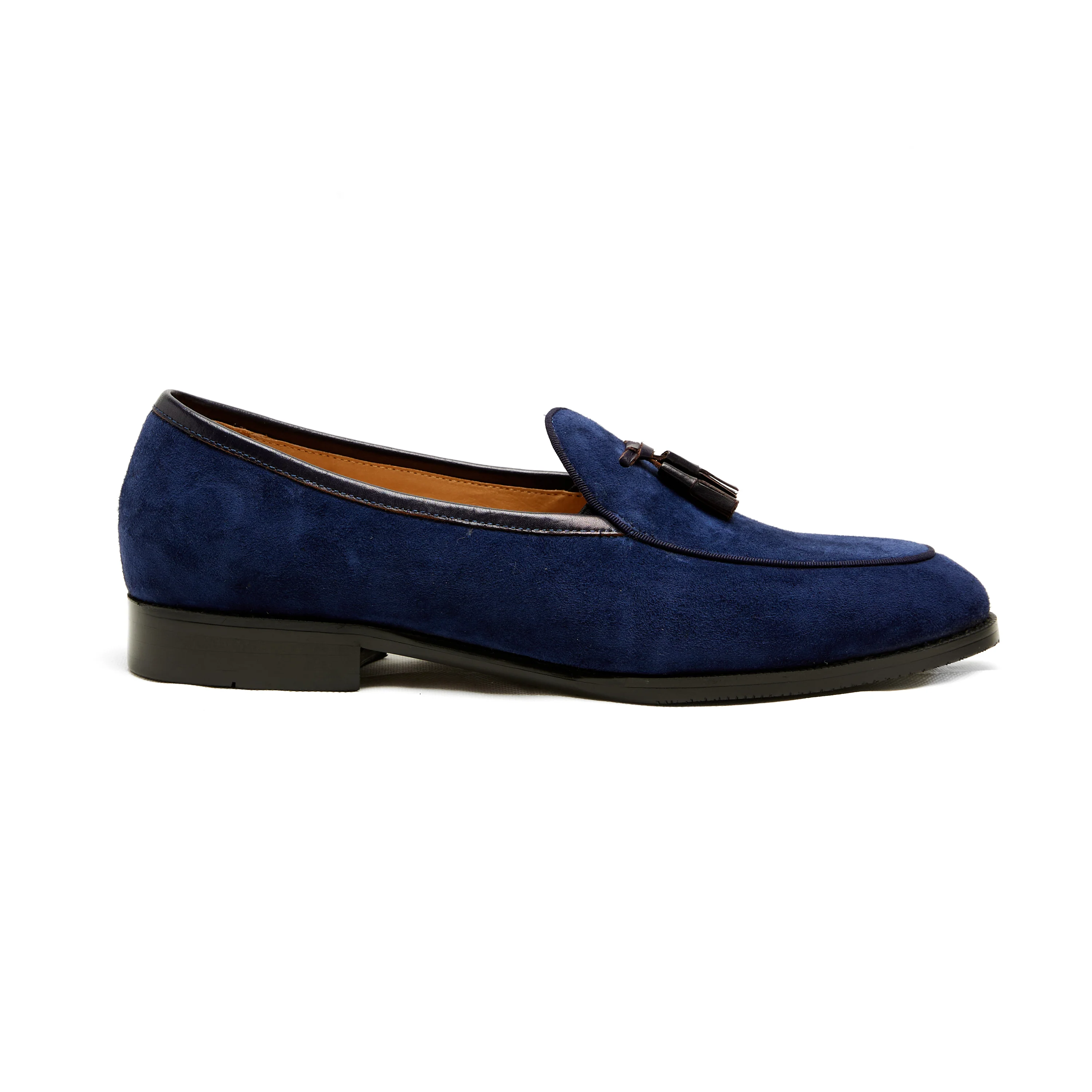 Lupo Bianco Suede Tassel Loafers – Handcrafted Elegance in Tan, Brown & Navy - Image 7