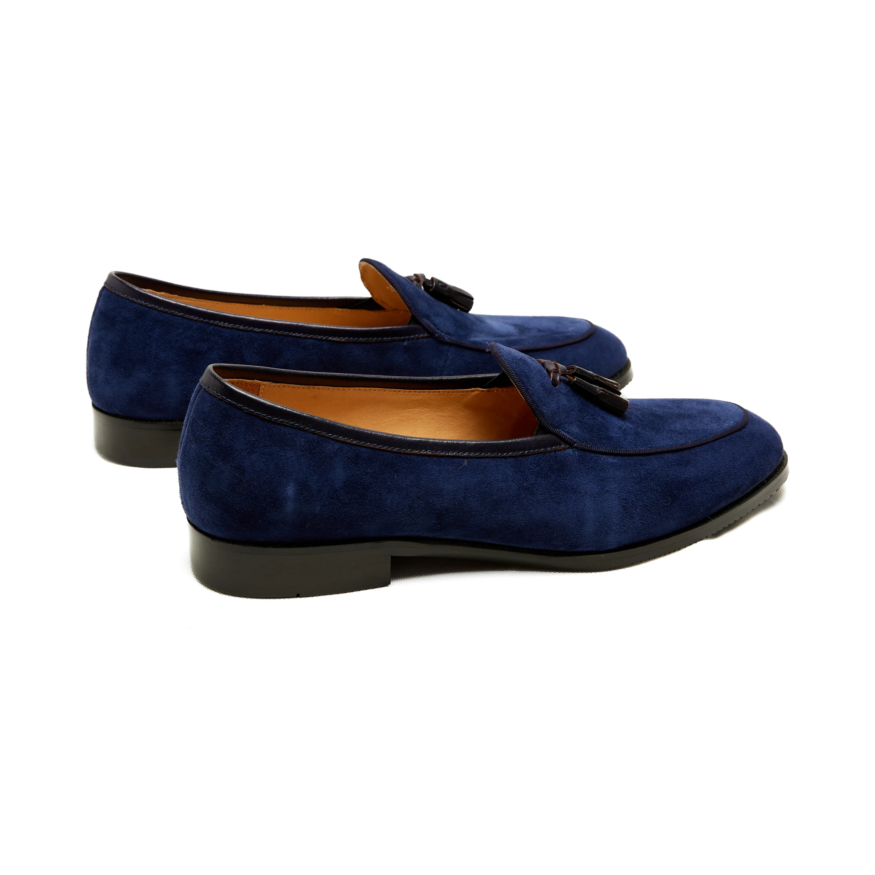 Lupo Bianco Suede Tassel Loafers – Handcrafted Elegance in Tan, Brown & Navy - Image 9