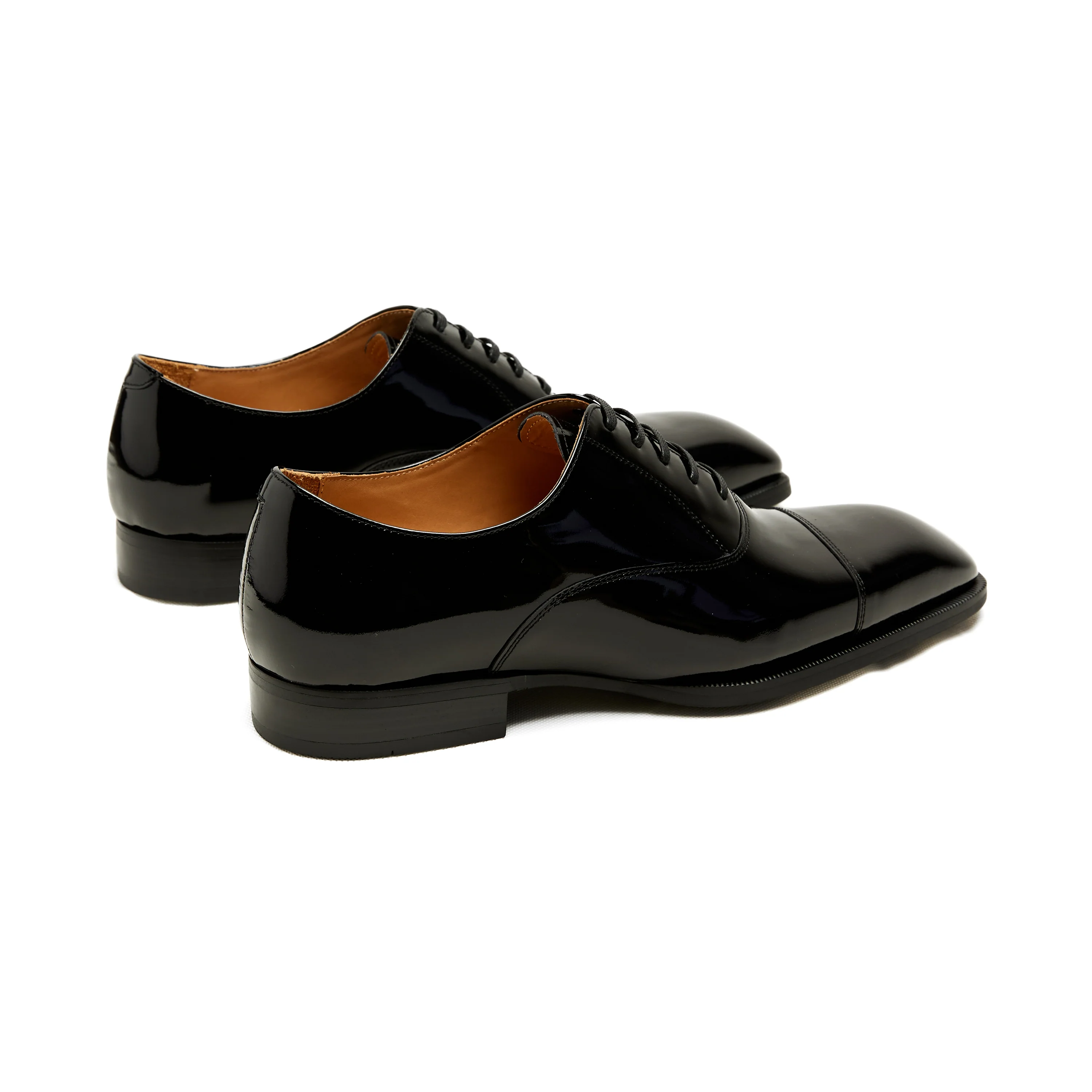 Lupo Bianco Verona Cap-Toe Oxford – Patent Elegance in Black & Espresso - Image 6
